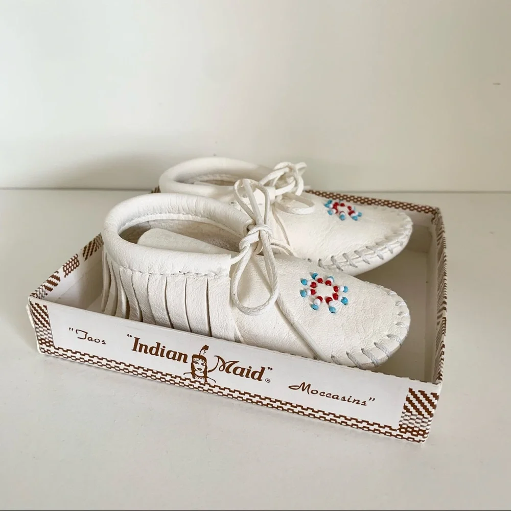 90’s Vintage elk skin baby moccasins